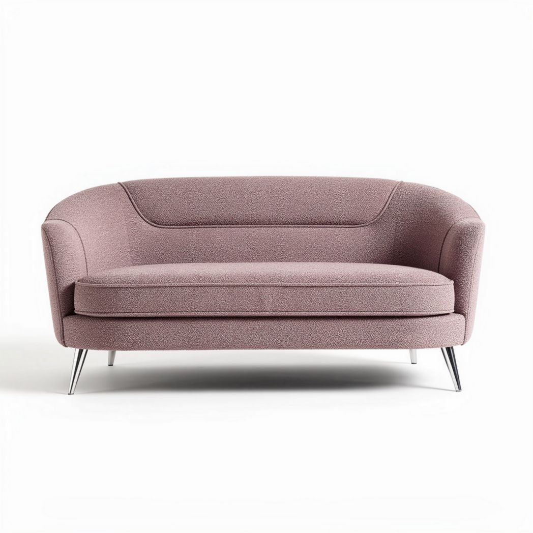 Upholstered pink loveseat with metal legs 150 x 70 x 80cm for living room