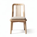 Wooden dining chair with padded seat in natural finish 45 x 45 x 85cm