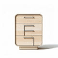Modern wooden nightstand with four drawers in light oak finish 50 x 40 x 60cm