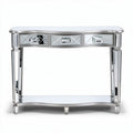Mirrored console table with floral design and two drawers 120 x 40 x 75cm