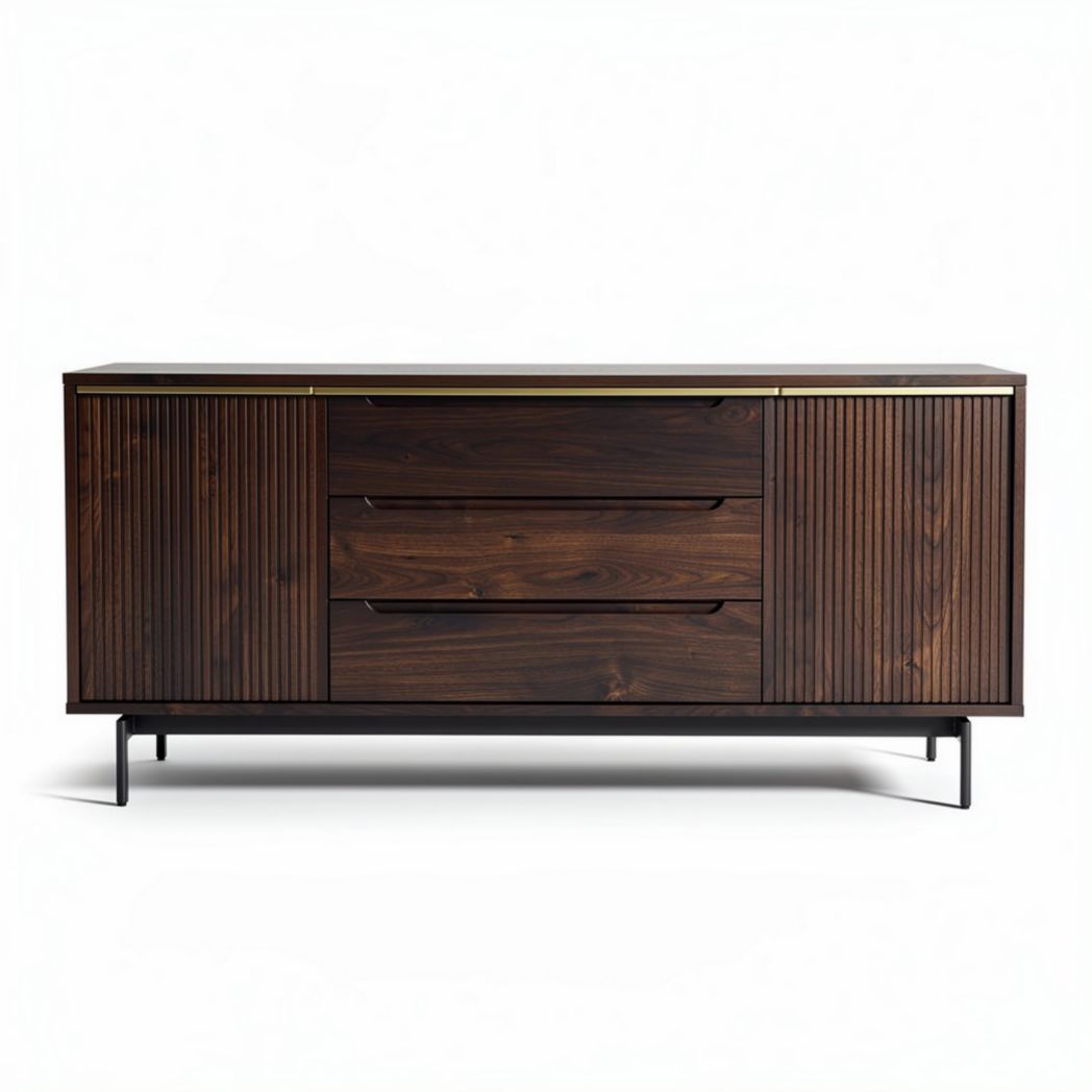Wooden sideboard cabinet with three drawers and a smooth top surface 150 x 45 x 70cm