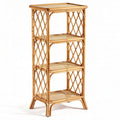 Rattan shelf unit with three tiers for indoor storage 50 x 30 x 90cm