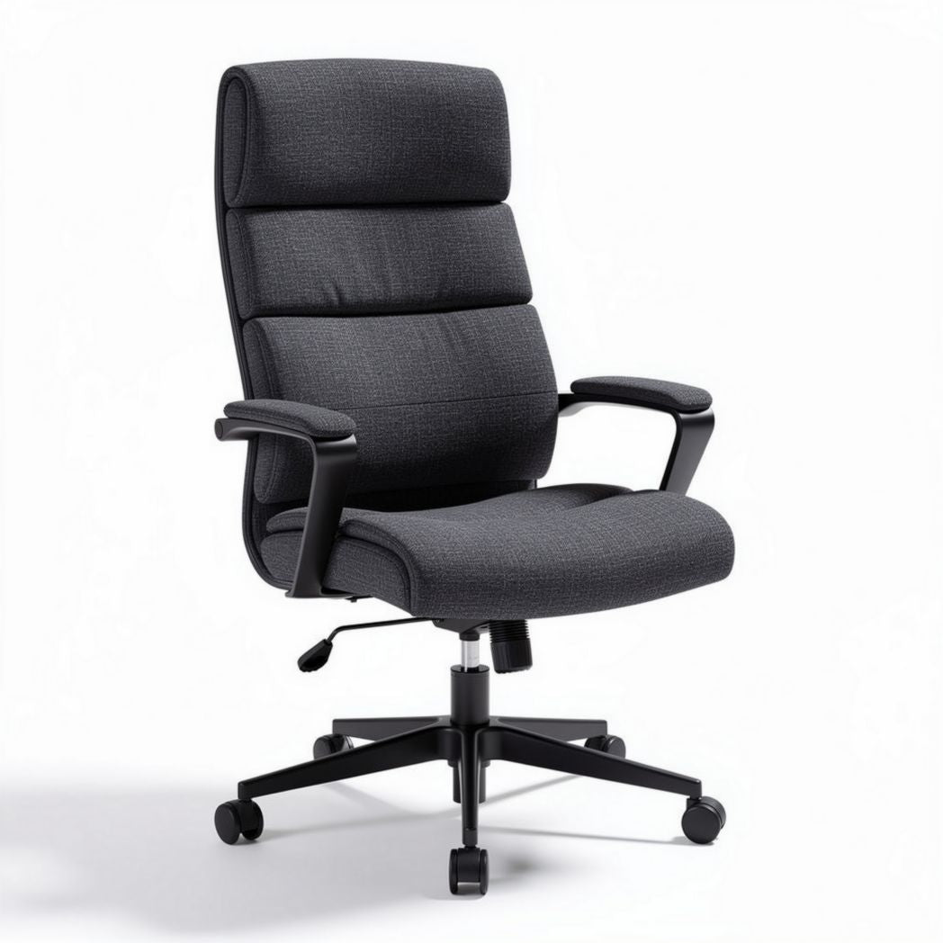 Adjustable ergonomic office chair in dark gray fabric 60 x 60 x 120cm